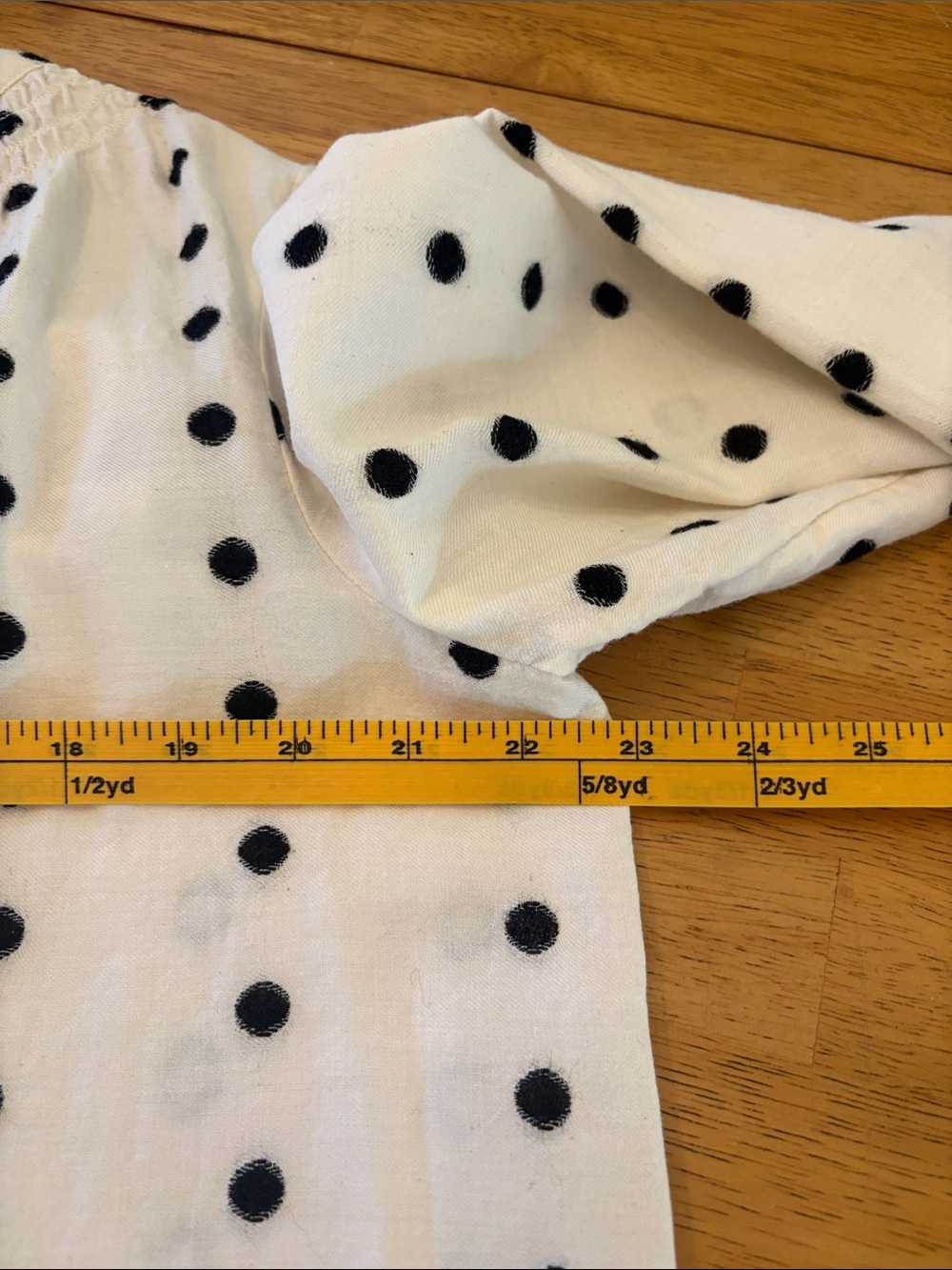 LOFT Ivory Blouse with Black Polka Dots and Henley Placket - Picture 6 of 9